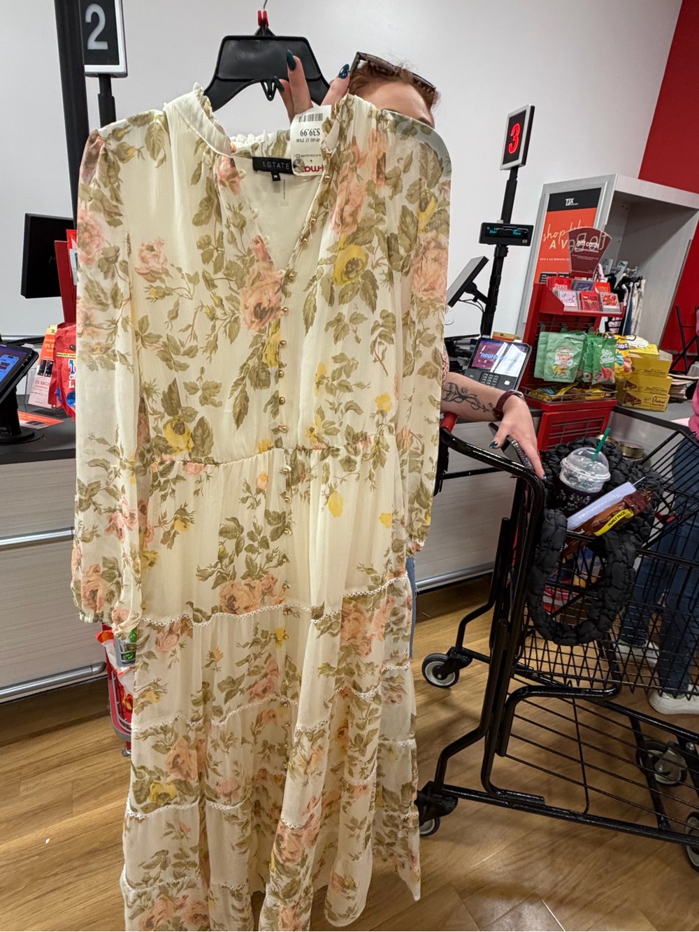 Floral Tiered Maxi Dress - Cream/Blush